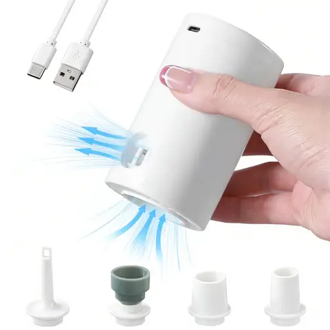 Portable Air Pump Rechargeable, Vacuum Bag Pump, Type-C Fast Charging  for Pool Floats, Sleeping Pads, Air Beds, Pool Toys