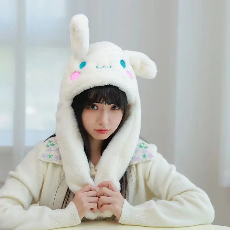 Sanrio Light Up Hat Ears Move Plush Air Bag Hat Light Up Toy Kuromi Photo Birthday Gift Queue Props Anime Cinnamoroll