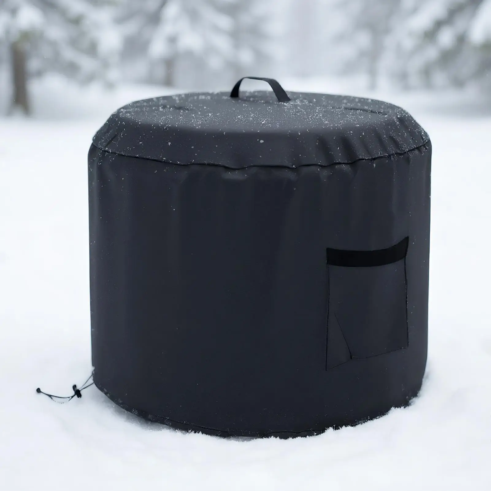 

Round Fire Pit Cover Waterproof Round Fire Pit Dust Cover Weatherproof Oxford Fabric Protector For Barbecue Bonfire Grilling