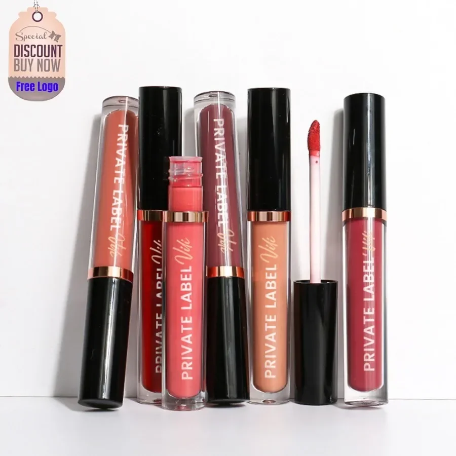 Etichetta privata 48 colori sbiancante lucidalabbra opaco lucido impermeabile a lunga durata tazza antiaderente rossetto liquido acquoso idratante