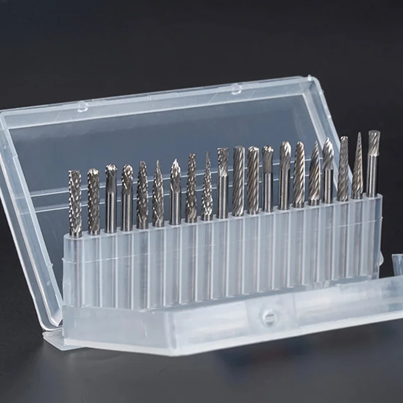 

Shank Carbide Rotary Burrs Set Rotary File Set Double Cut Carving Grinding Bit for Steel Wood Metal Polishing Tool