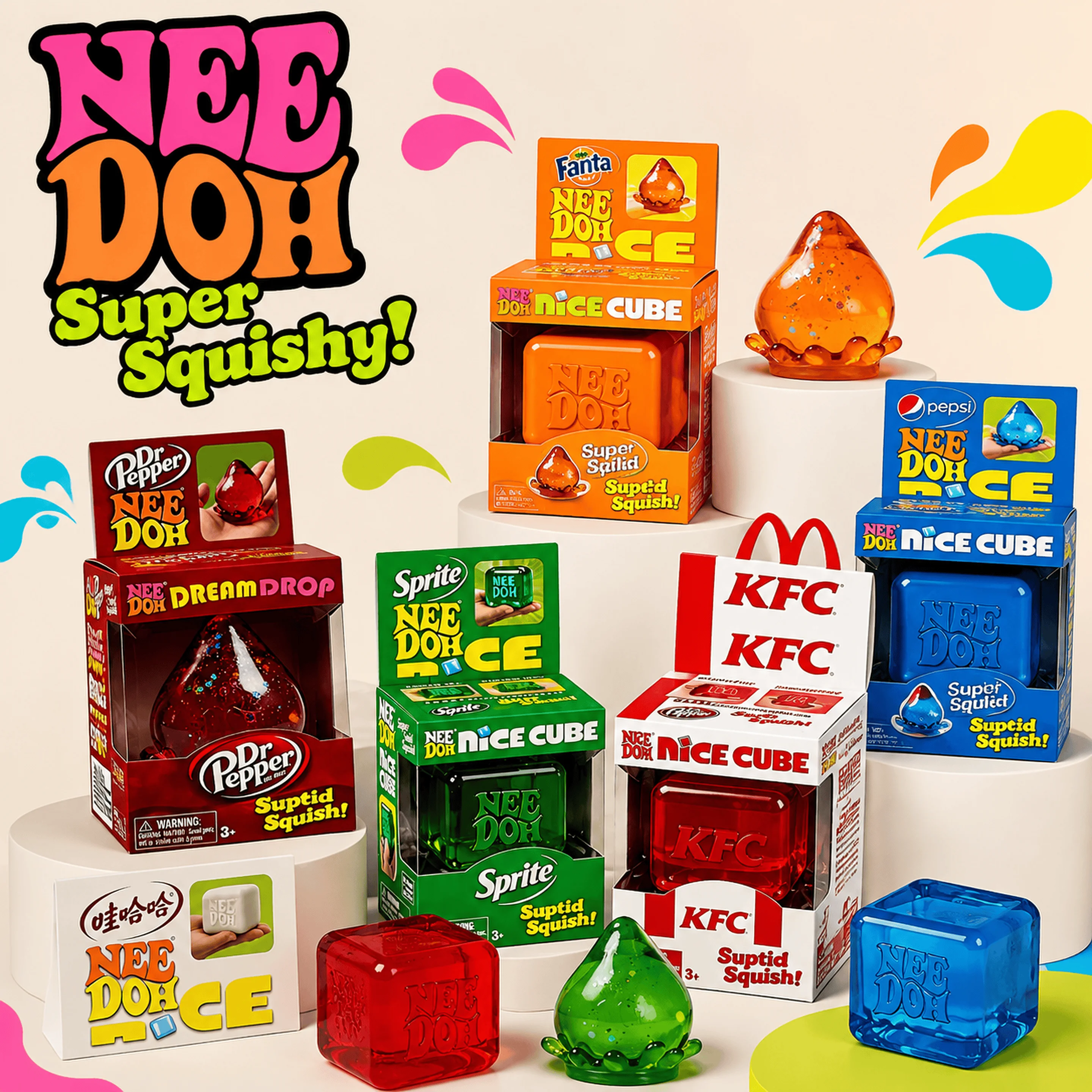 2026 New NeeDoh Nice Cube Portable Sensory Fidget Cube Stress Reliever for Anxiety Focus Desk Decompression Toy