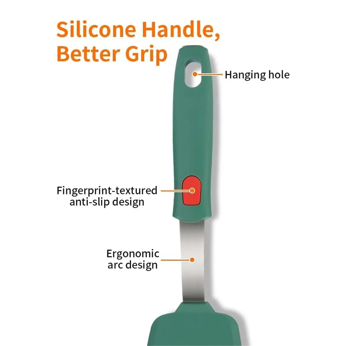 A67T NEW Silicone Spatula Turner Set Stainless Steel Inside Kitchen Utensils Set Silicone Pan Pan Pan Spatula