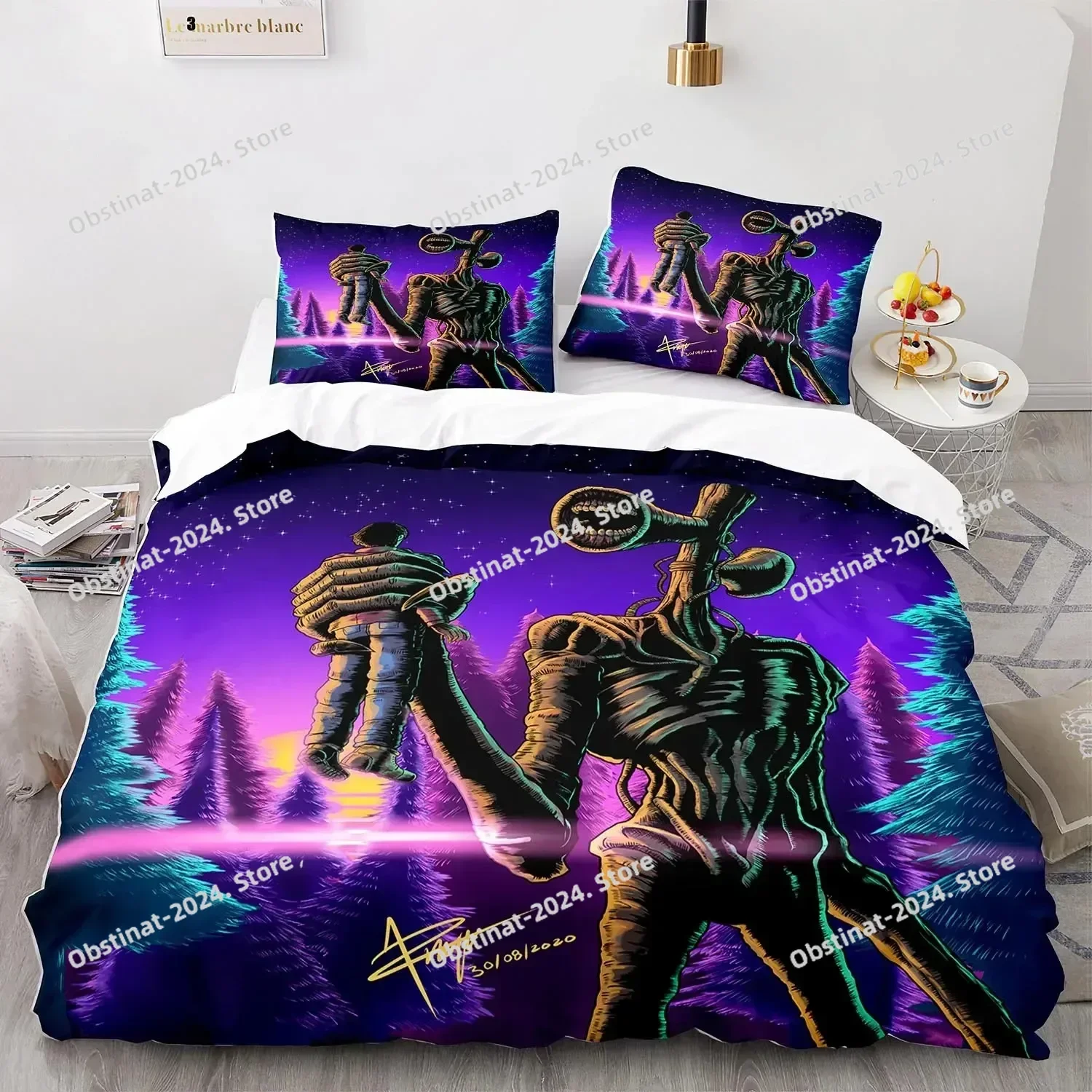 Top Siren Head Bedding Set Single Twin Printed Bed Set With Pillowcase Bed Duvet Cover Soft Single Double Queen Super King Size