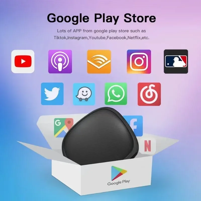 Nowe samochodowe wideo Ai Box Android13 Box Obsługa Netflix YouTube Google Store Bezprzewodowy adapter Carplay Android Auto do przewodowego Carplay