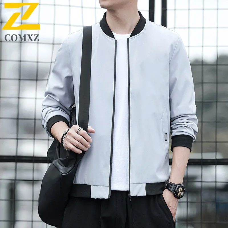 

COMXZ 2025 Мужская осенне-зимняя куртка с круглым вырезом, ветрозащитная, водонепроницаемая, теплая, повседневная, модное пальто, легкая верхняя одежда для занятий спортом на открытом воздухе