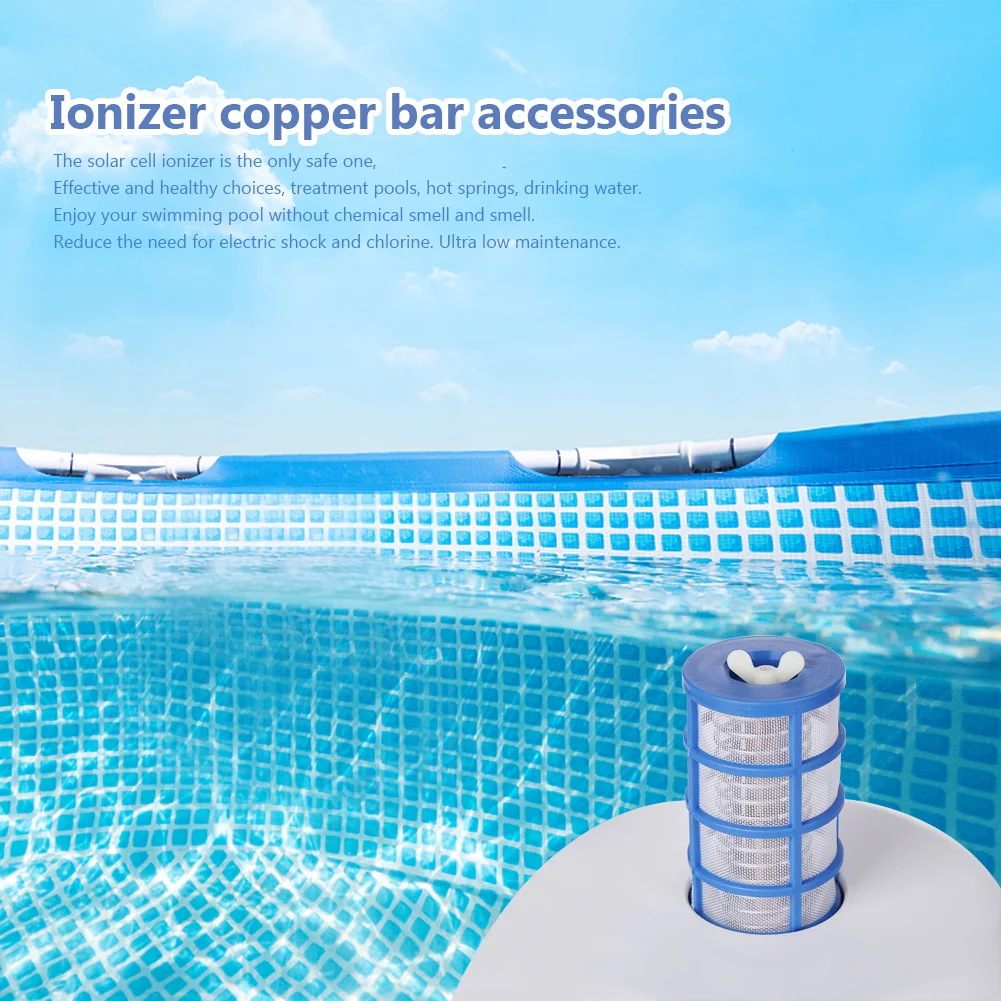 Solar Pool Ionizer Parts Replacement Set Basket Screen Solar Powered Copper-Ion Pool Ionizer Ionizer Purifier Cleaner Parts