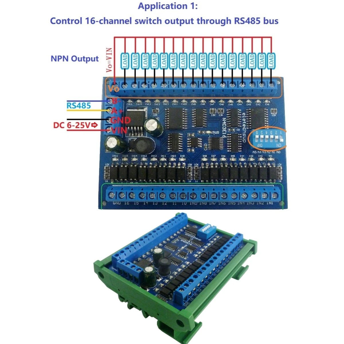 Imagem -06 - Interruptor de Controle Remoto Plc io Placa de Expansão Modbus Rtu Módulo dc 12v 24v 16 Entrada Saída Rs485 N4d3e16 03 06 Pcs