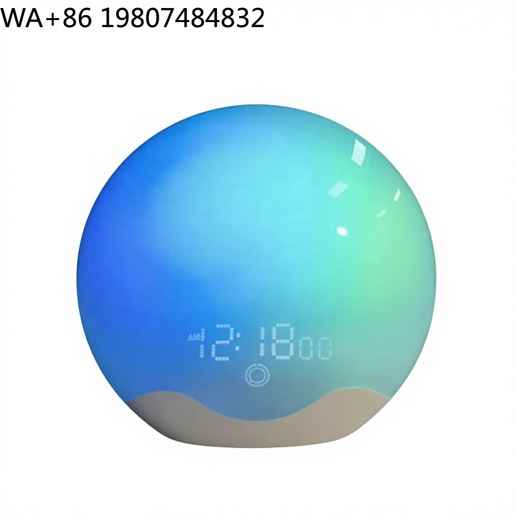 Dual Alarm Smart Dawn Sunrise Lamp Built-in White Noise 12 Color Mood Lights Portable Sleep Aid Yoga Nursery Bedroom Rest Tool