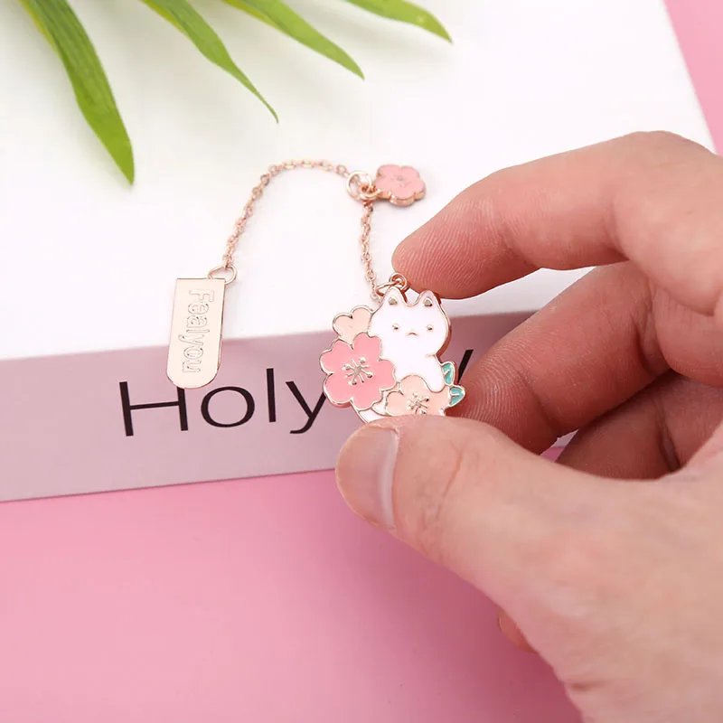 Student Stationery Metal Bookmark Exquisite Cute Rabbit Children's Textbook Book Clip Cartoon Flower Stationery Ggifts YHLQ145