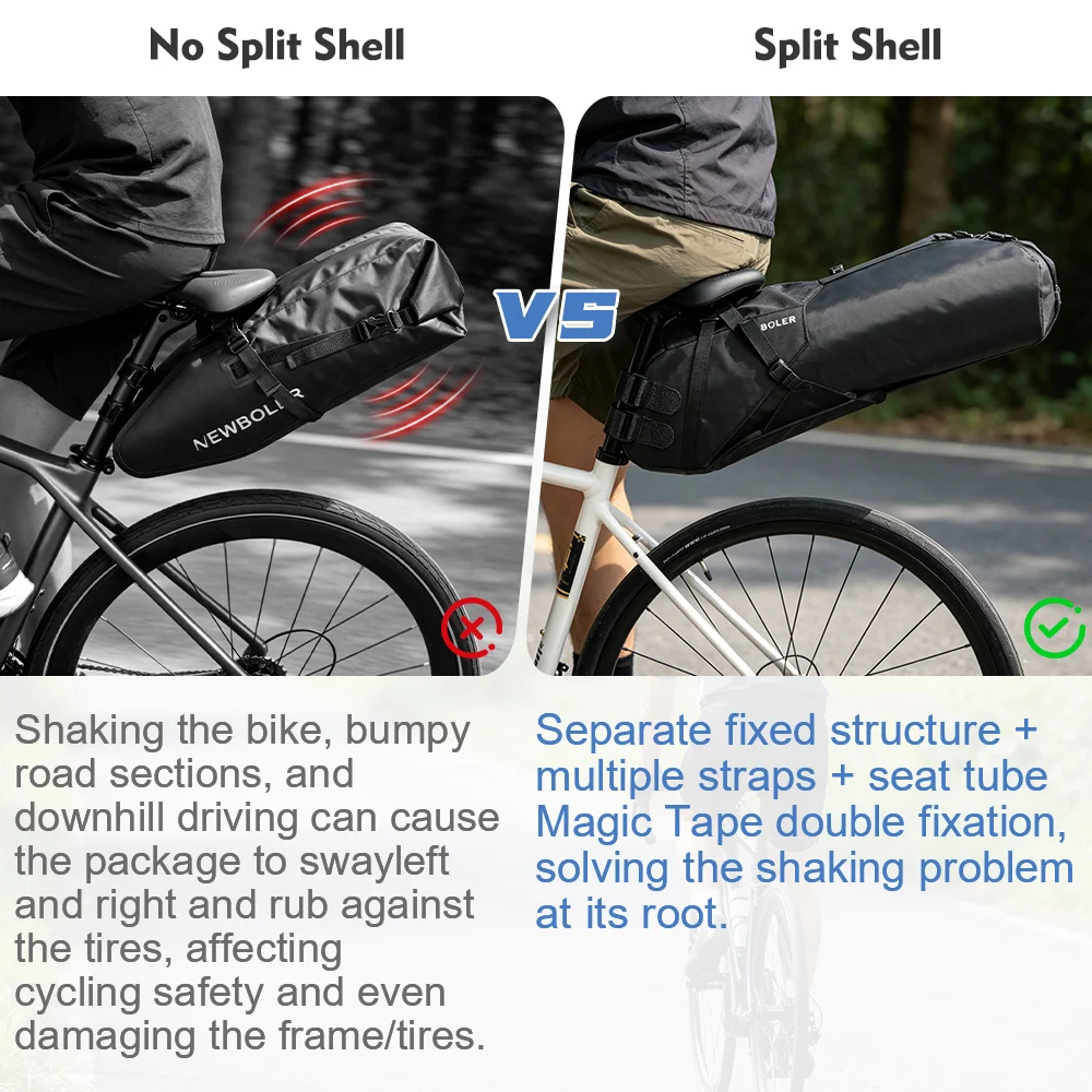 NEW Bike Bag Waterproof 20L Large Capacity Bicycle Saddle Bag Bicycle Foldable Tail Bag Bikepacking MTB Road Bike Luggage Bag