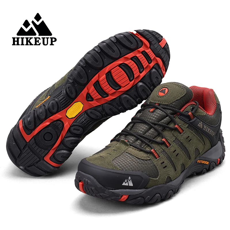 HIKEUP Non-slip Wear Resistant Outdoor Hiking Shoes Breathable Splashproof Climbing Men Sneaker Trekking Hunting Tourism