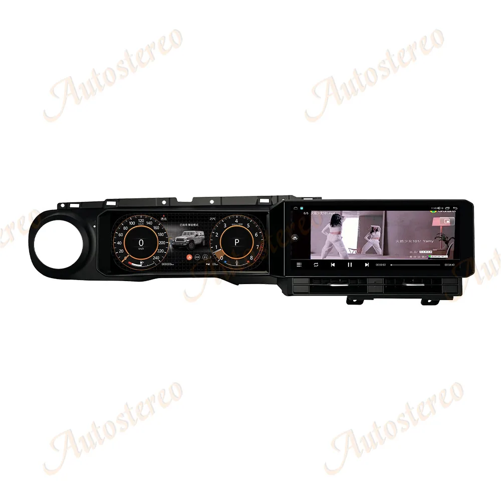 Double 12.3 Android Carplay Dual Screen Car GPS Navigation For Jeep Wrangler JL 2018-2023 Multimedia Player Car Radio Head Unit
