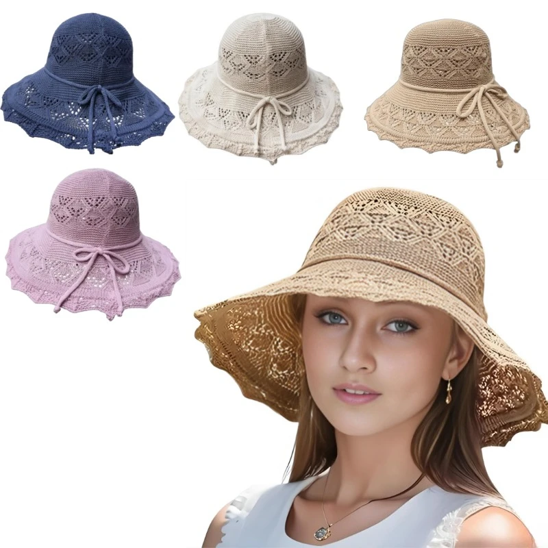 Summer Mesh Sun Hats Korean version new straw hat summer sun hat sun protection wave sun hat beach cool hat women's hat
