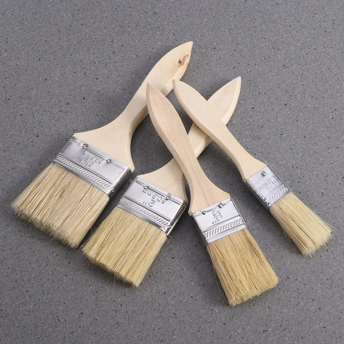 5Pcs High Quality Paint Brushes Natural Bristle Wooden Handle Set for Classic Furniture Restoration Wall Tables