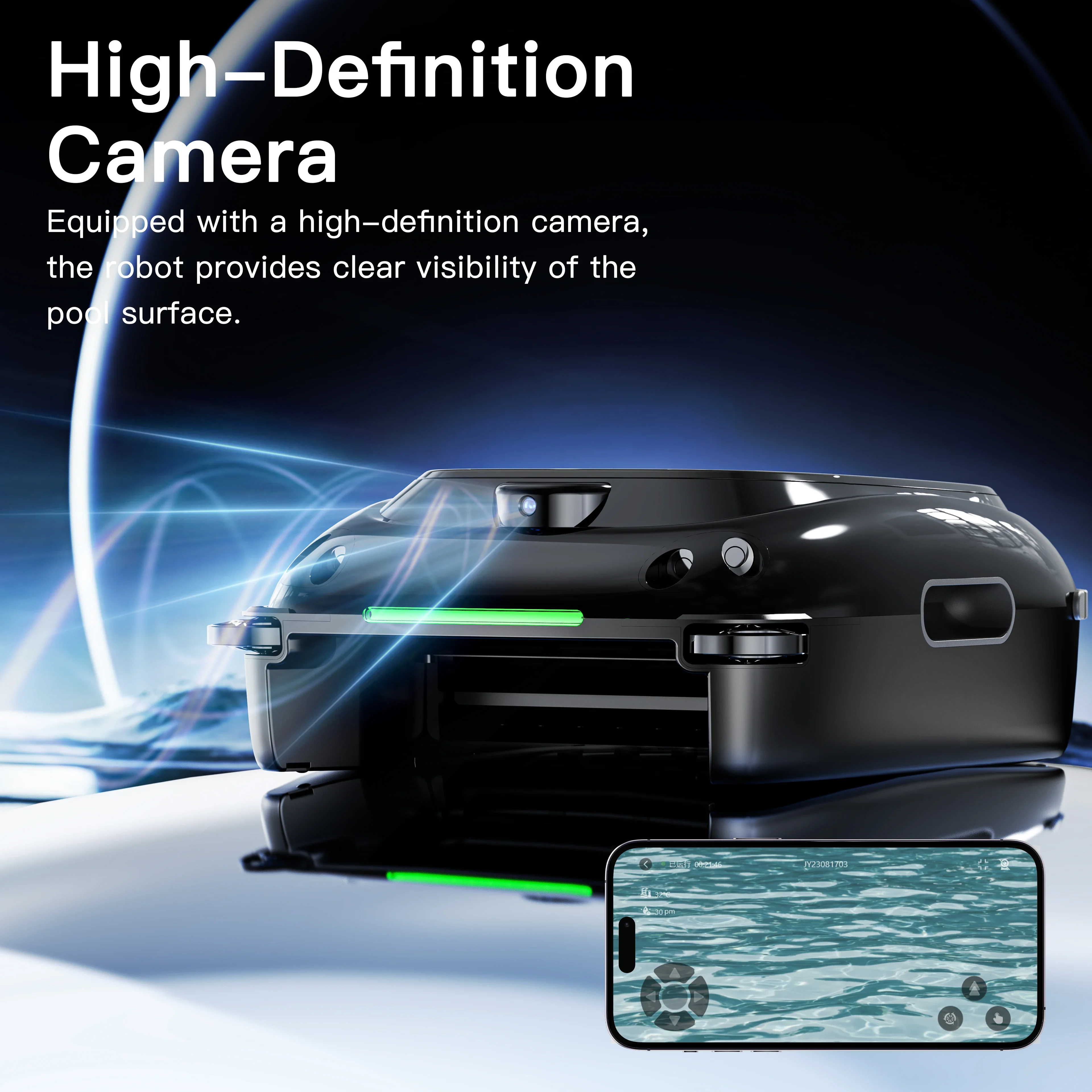 Solar Powered Automatically Robotic Pool Surface Skimmer Cleaner with All Day Cleaning Battery Power