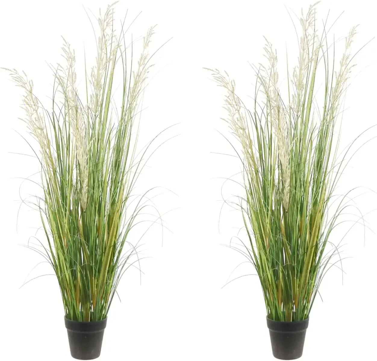 Artificial Plant, 47in Tall, 2pk Grass, Faux House Plant in Pot, Indoor Decorative Flowers & Plants, Housewarming Gift