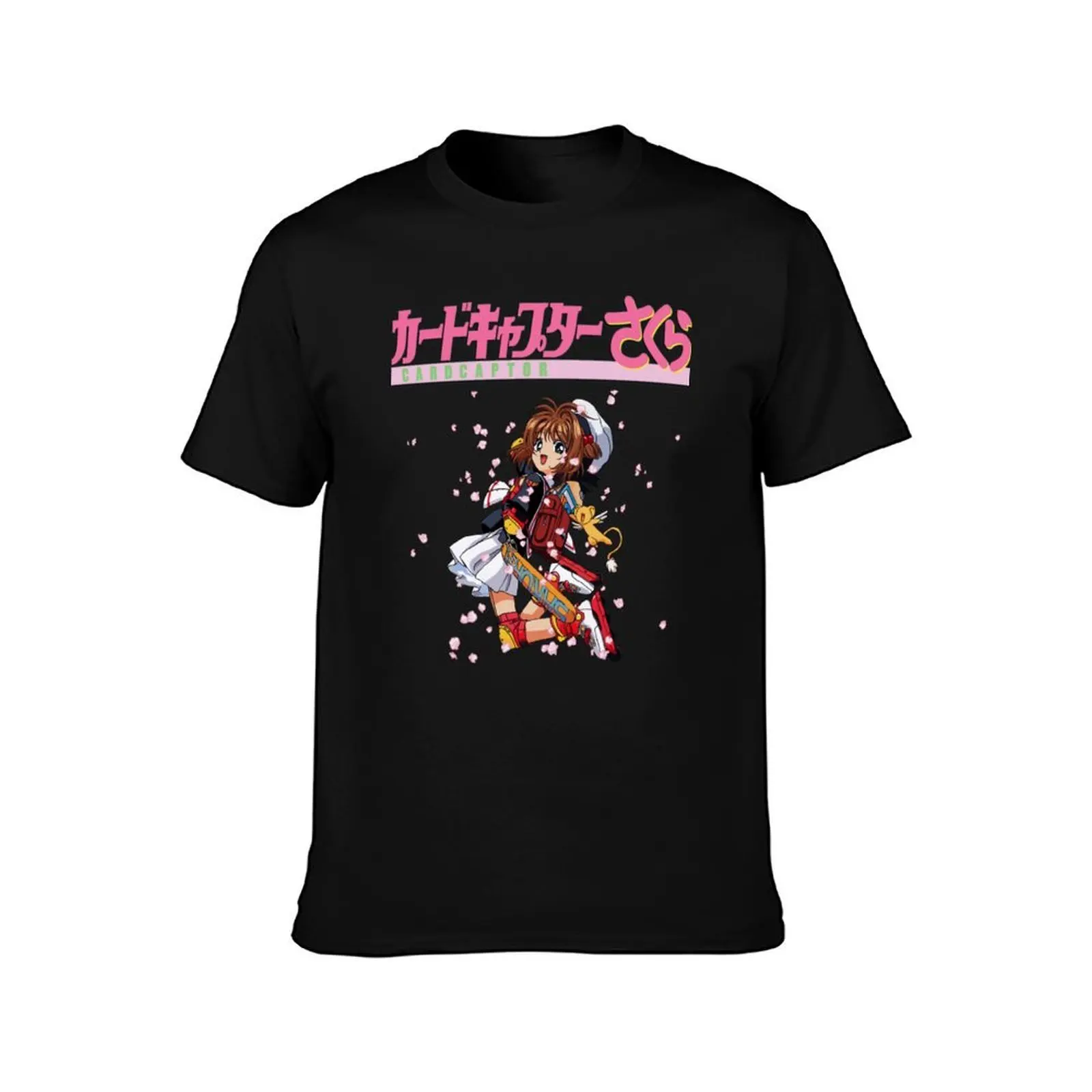 Cardcaptor Sakura Roller Skates T-Shirt, Summer Casual Cotton Tee, Oversized Streetwear Tops, Vintage Graphic Print, 100% Cotton