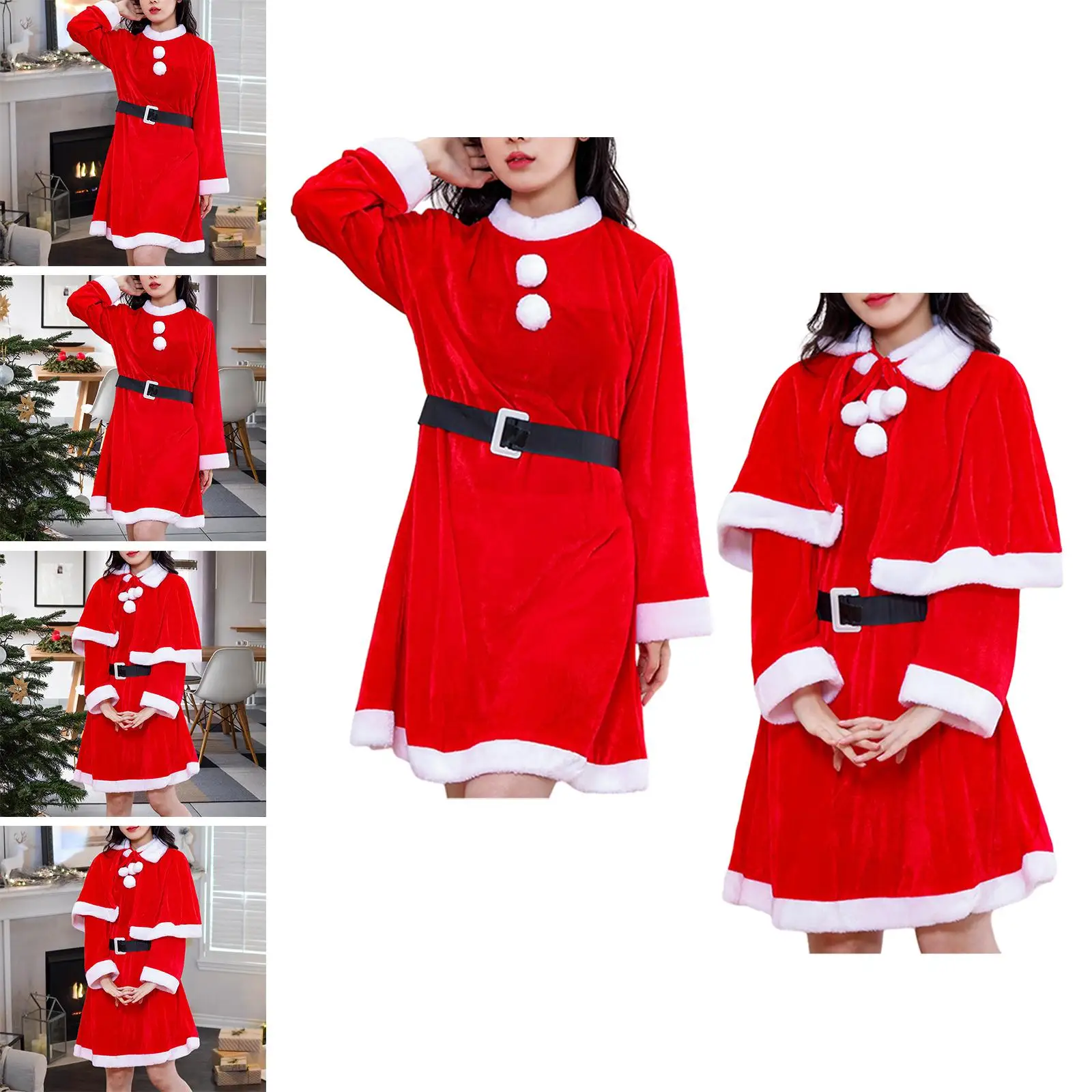 Weihnachten Santa Kleid Outfit Weihnachten Kostüm Outfit Weihnachten Outfit für Karneval Foto Requisiten Halloween Maskerade Leistung