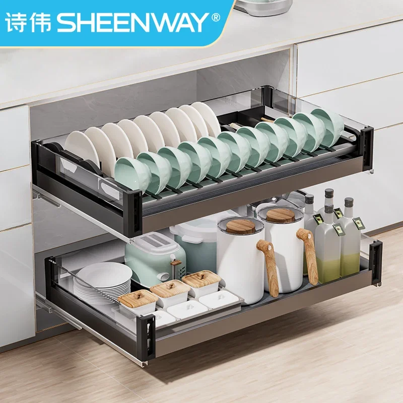 Professional Kitchen Storage Baskets Kitchen Cabinet Dish Pull Out Basket