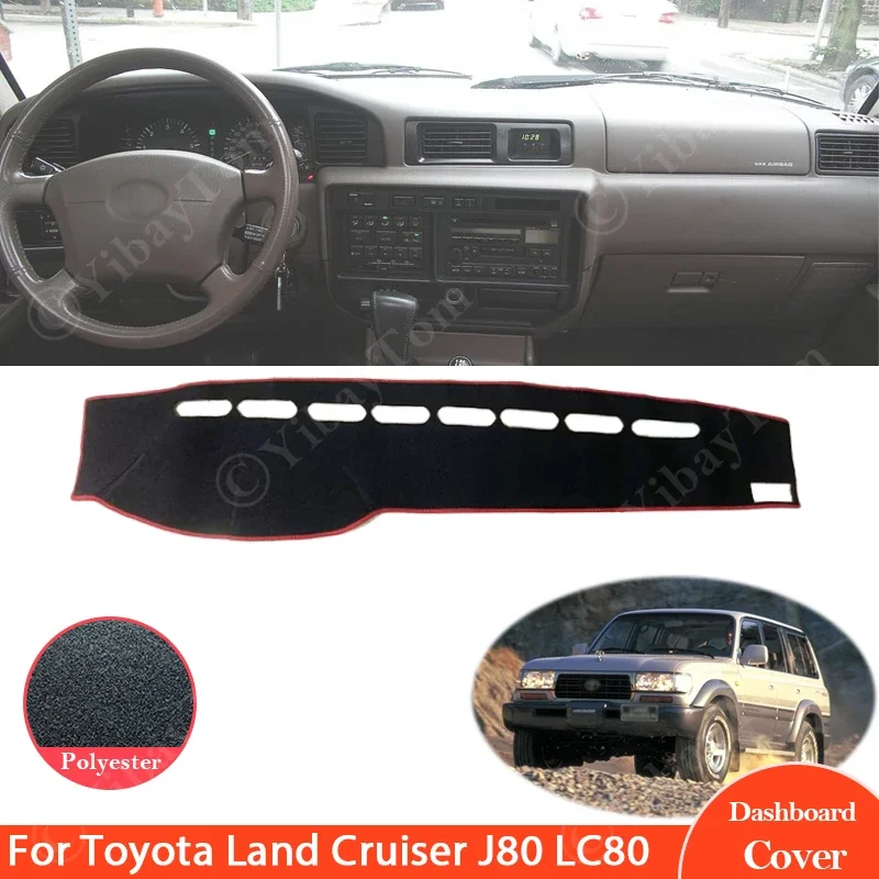 Tampa do painel antiderrapante para Toyota Land Cruiser J80 LC80 Lexus LX 450 1990 ~ 1997, almofada anti-suja, pára-sol Dashmat proteger