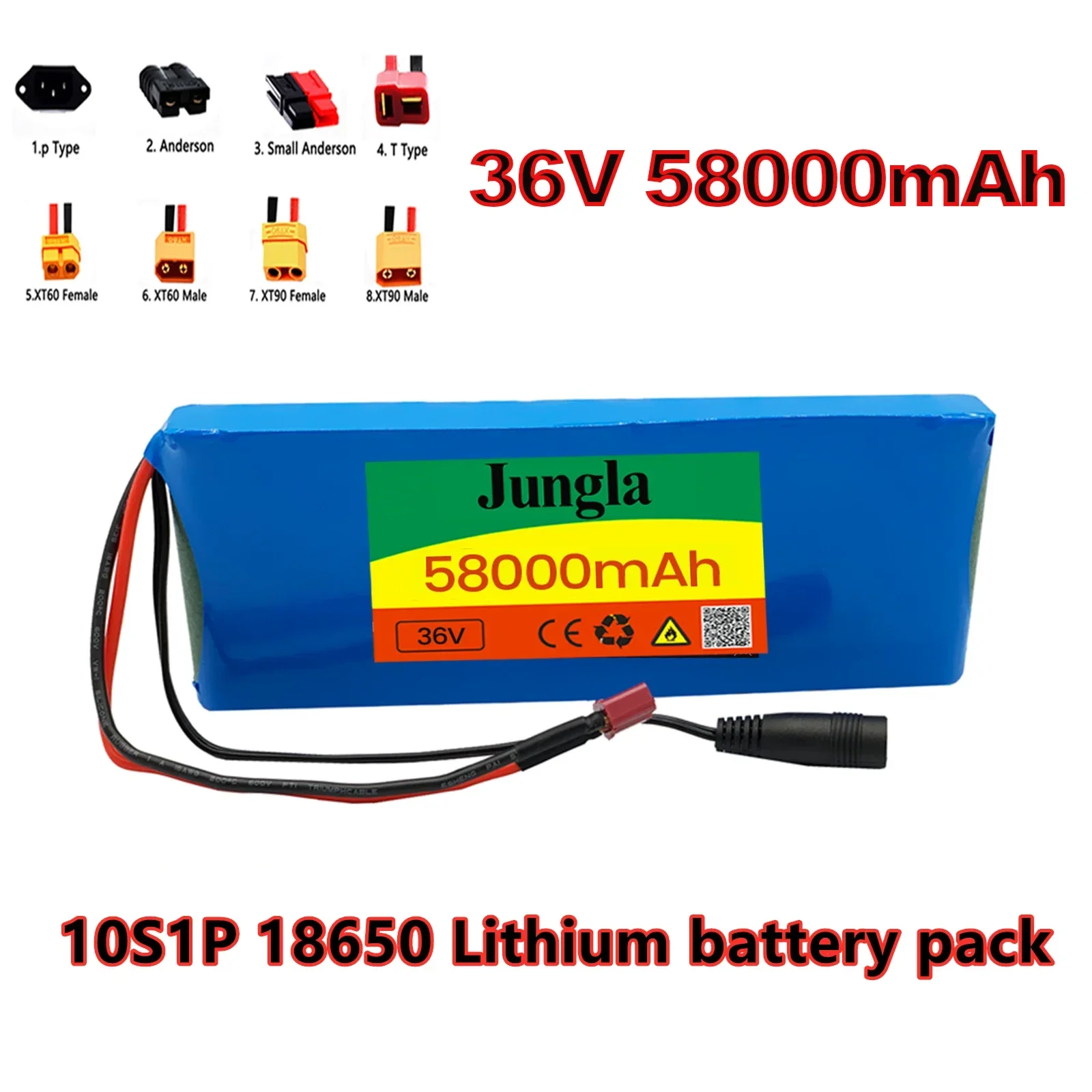 

Batterie Lithium-Ion 10S1P 36V 58ah Pour Vélo, Voiture, Scooter Électrique, Avec BMS 20a, 18650