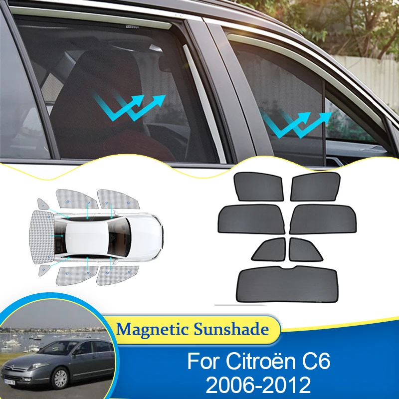 For Citroen C6 2006 2007 2008 2009 2010 2011 2012 UV Protection Magnetic Sunshade Curtain Privacy visor Car Accessory Auto Parts