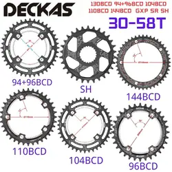 DECKAS Bike Round Chainring 94+96/96/104/110/130/144BCD ForGXP 32T-58T 7-12speed CNC NarrowWideTooth AluminumAlloy ForSHIMANO