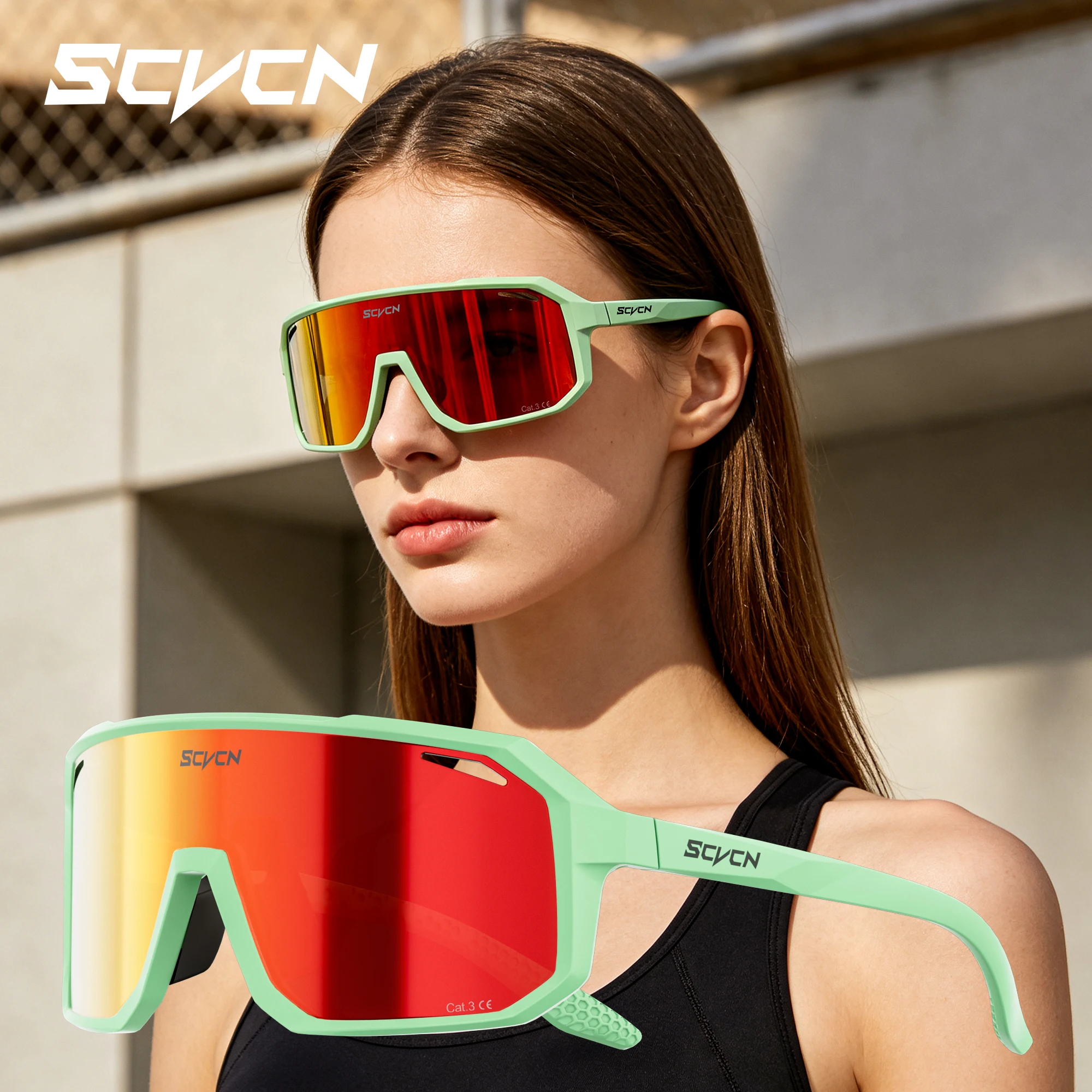 SCVCN Heiße Photochrome Radsportbrillen MTB-Brillen Rennrad UV400 Schutzbrillen für Herren und Damen Outdoor Fahrrad Sport Winddichte Brillen