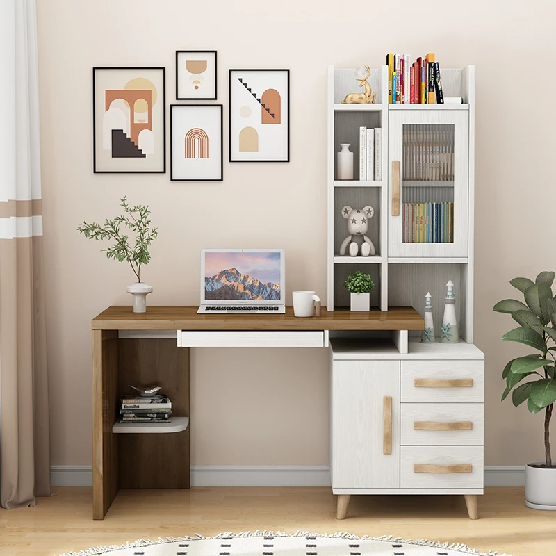 

Multi-functional table and cabinet integrated bay window half retractable storage shelf simple balcony adult solid wood