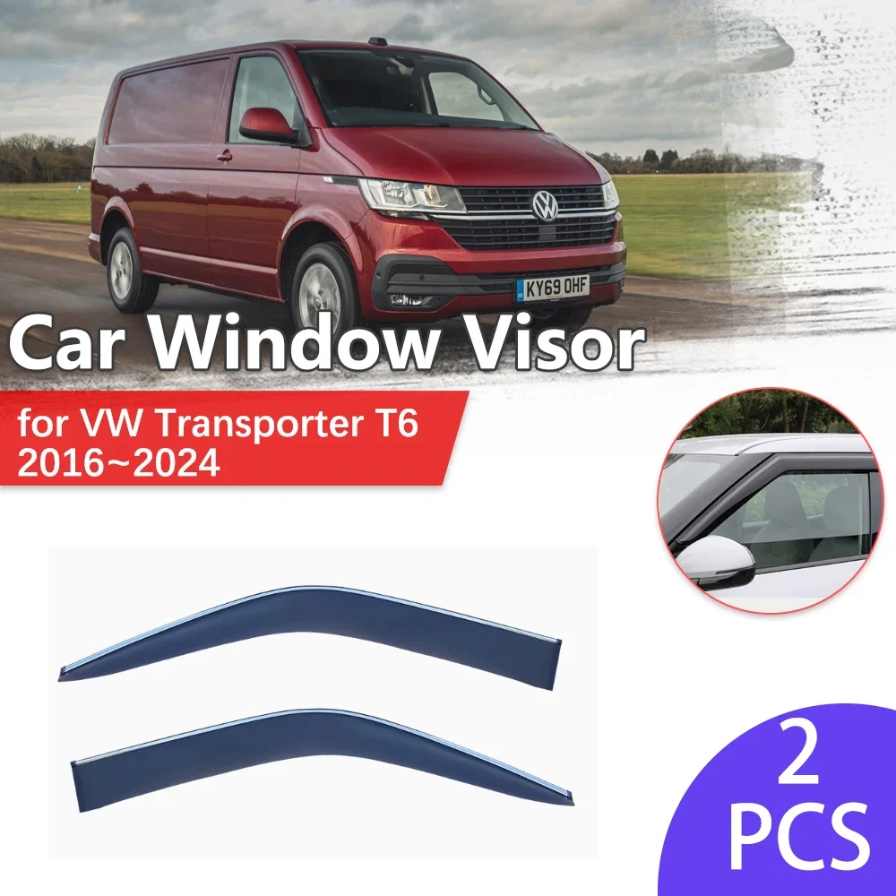 Window Visor for Volkswagen VW Transporter T6 Shuttle Kombi 2016~2024 Rain Eyebrow Vent Awning Smoke Deflector Guard Accessories