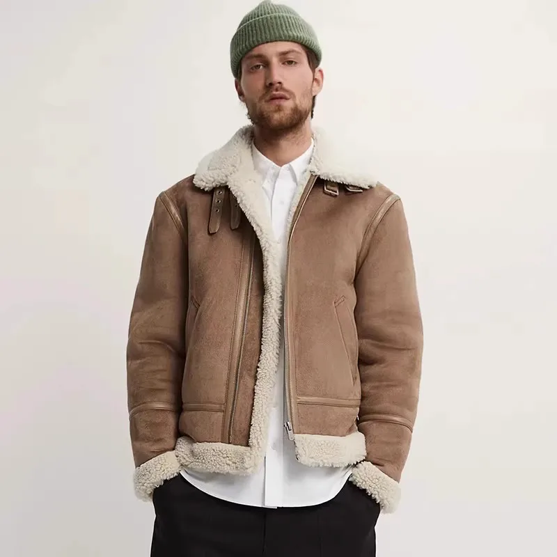 

Loose Fit Faux Lamb Fur Deer Skin Velvet Fce Jaet Winter New Sle Youth ular Casual Outerwear for Men Zadv Brand