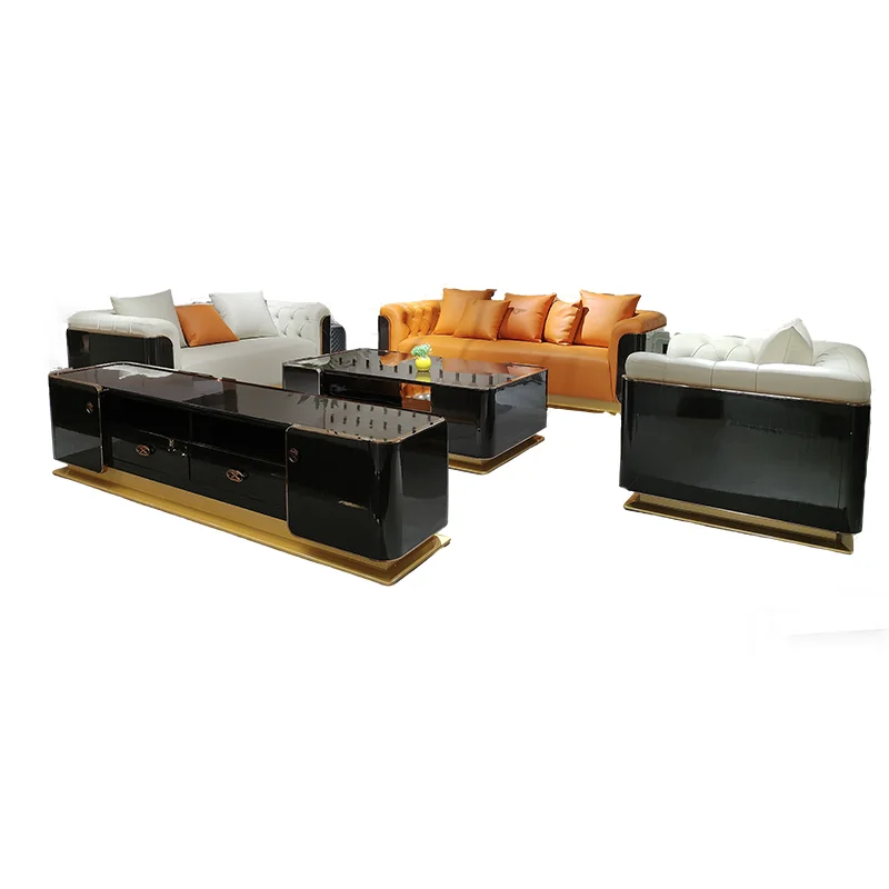 &Wooden Home Furniture Sofa Set Dining Table Chair Bed Nightstand Large Luxury Modern Bedroom Furniture Set