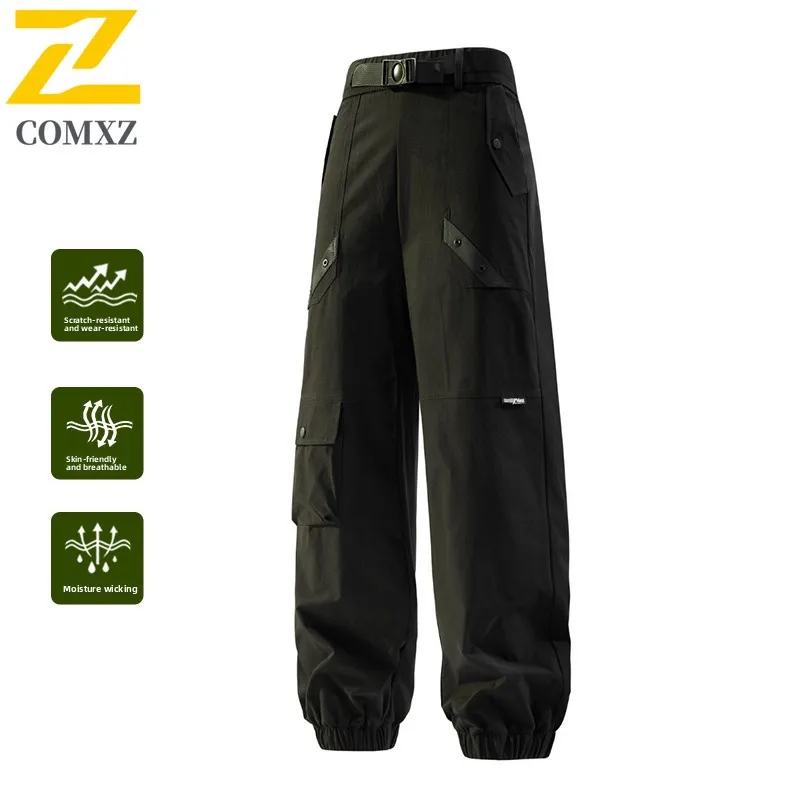 

Men's Casual Jacket Comfortable Breathable Wear-resistant Loose American Work Pants Elastic Waist Camping and Hiking Men's Pants
