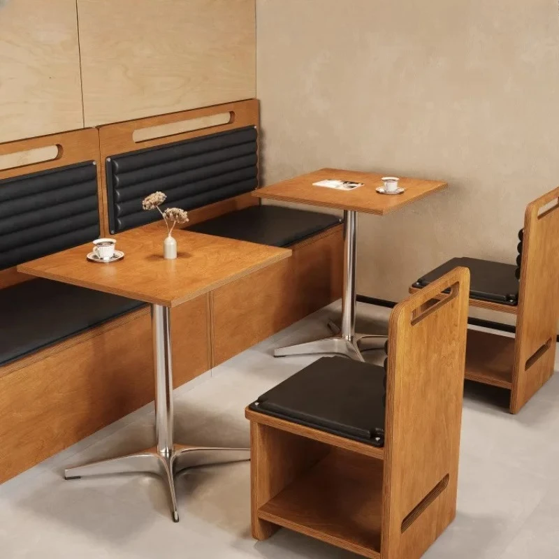 Ocean Board Table Coffee Shop Table and Chairs Commercial Restaurant Simple Dining Cafe Milk Tea Shop Sugar Water Shop
