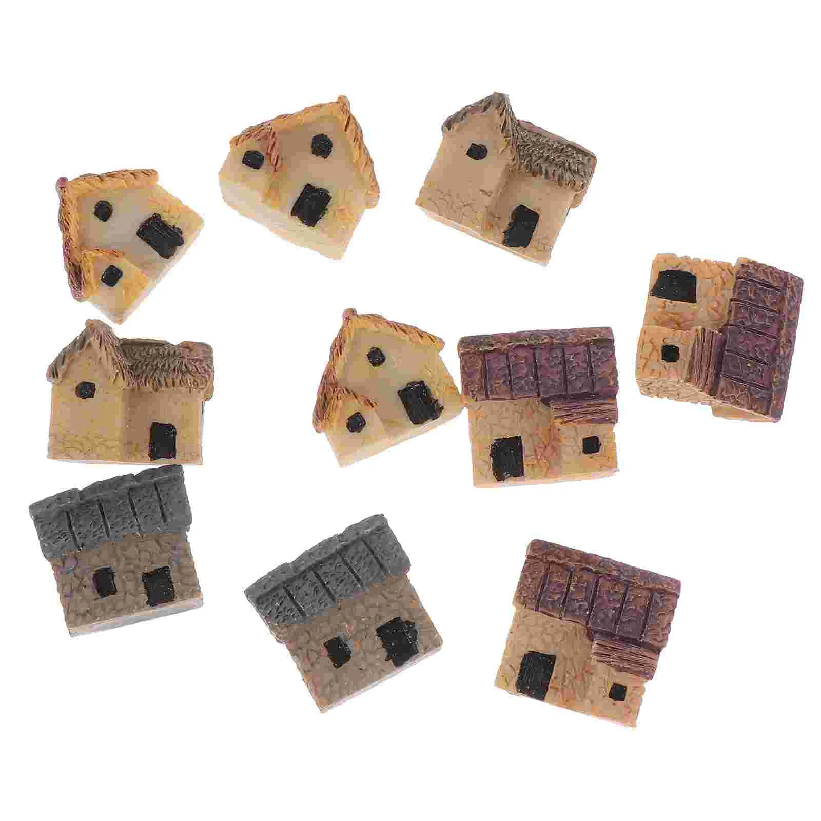 

10 Pcs DIY Miniature Dollhouse Kit Micro Landscape Ornament Outdoor Ornaments Fairy Garden Decors Decorations