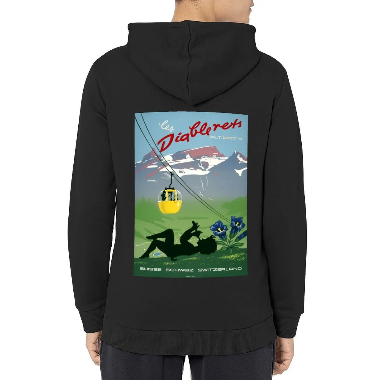 Les Diablerets, Vaud, Suiza, Póster de viaje Sudadera con capucha para hombre, conjunto de sudadera, abrigo con capucha para hombre, ropa de calle
