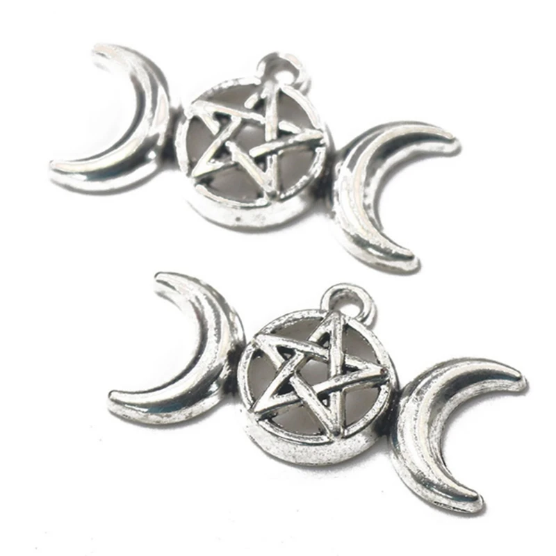 1 Set DIY Accessories Pendant Accessories Silver Accessories Five-Pointed Star Moon Nordic Moon Goddess Accessories