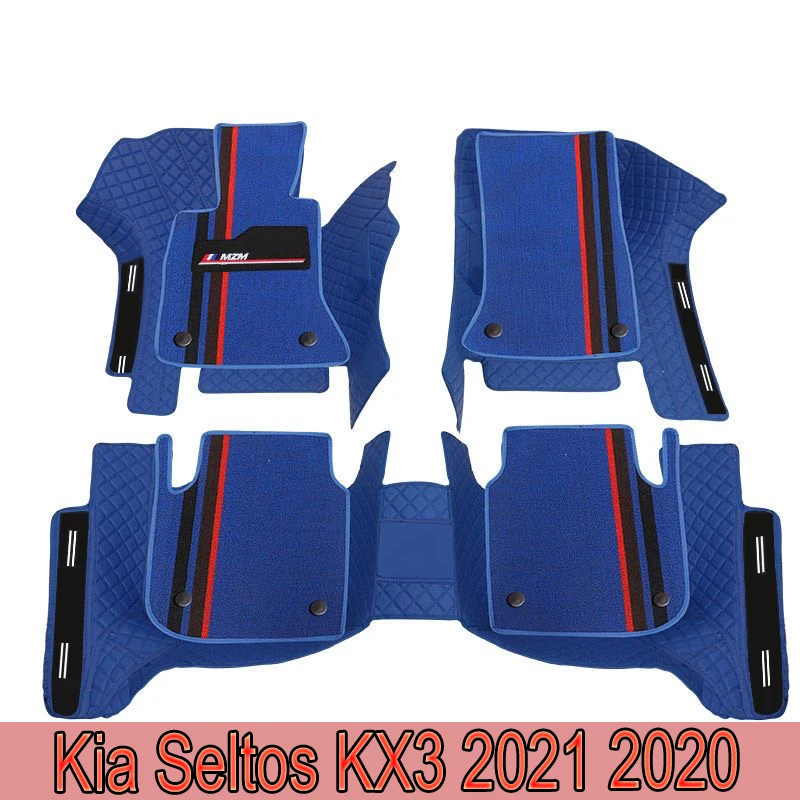 Car Floor Mats For Kia Seltos KX3 2021 2020 Auto Styling Custom Waterproof Decoration Carpets Interior Accessories Foot Pads