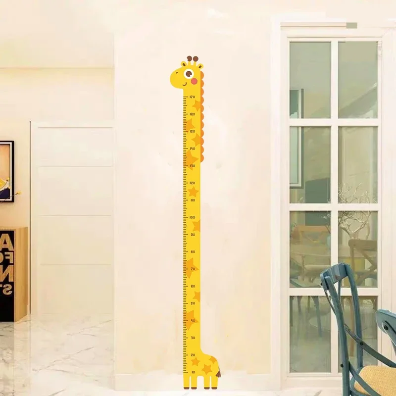 Cute Cartoon Height Sticker Unicorn Dinosaur Giraffe Wall Height Measuring Ruler Stickers For Kids Room Kindergarten Decor image 3