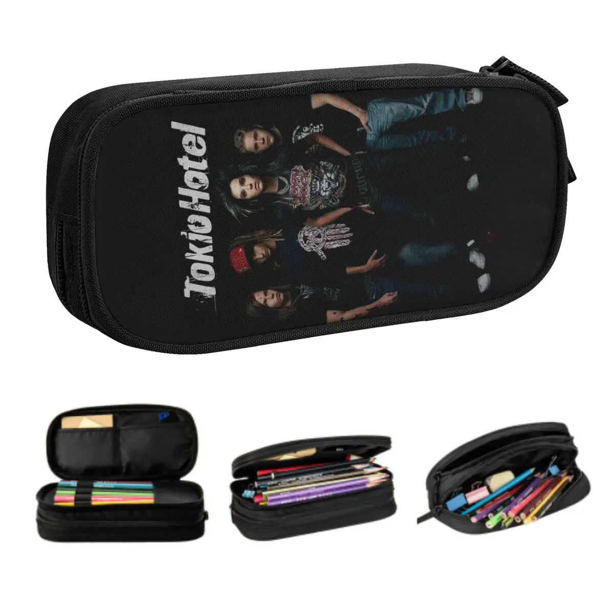 مخصص طوكيو فندق روك باند الكورية مقلمة بنات بنين سعة كبيرة الموسيقى حقيبة أقلام رصاص الحقيبة الطلاب القرطاسية #1