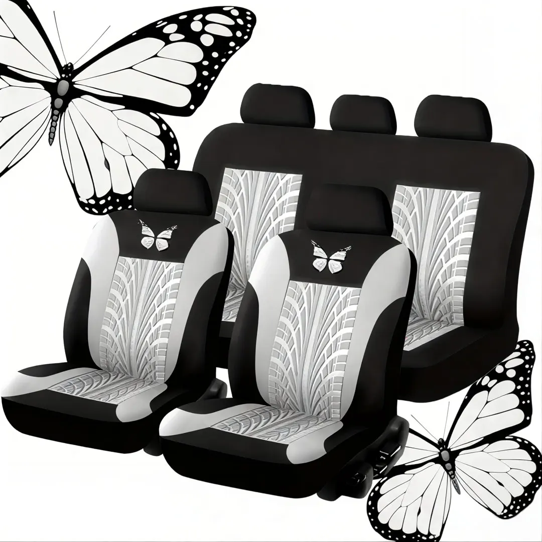 

Butterfly Heat Transfer Craft Car Seat Cover for 5 Seats Full Set cushion (Universal Cloth Type) Auto Front Split Rear Bench Pad