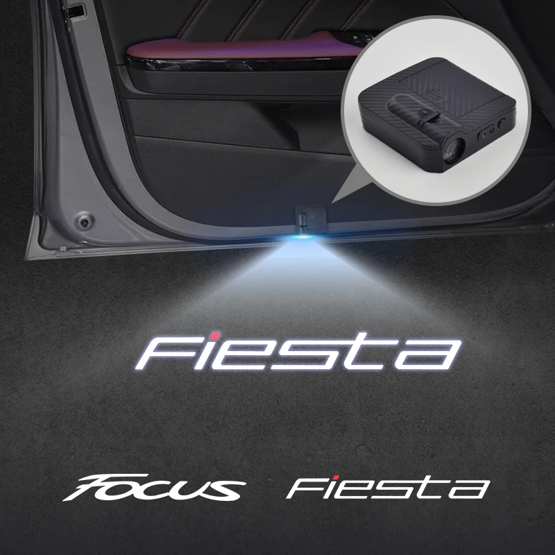 Luz de puerta de coche para Focus Fiesta Emblem, lámpara de bienvenida, proyector láser inalámbrico, decoración automática, HD, LED, MK3, MK4, MK5,