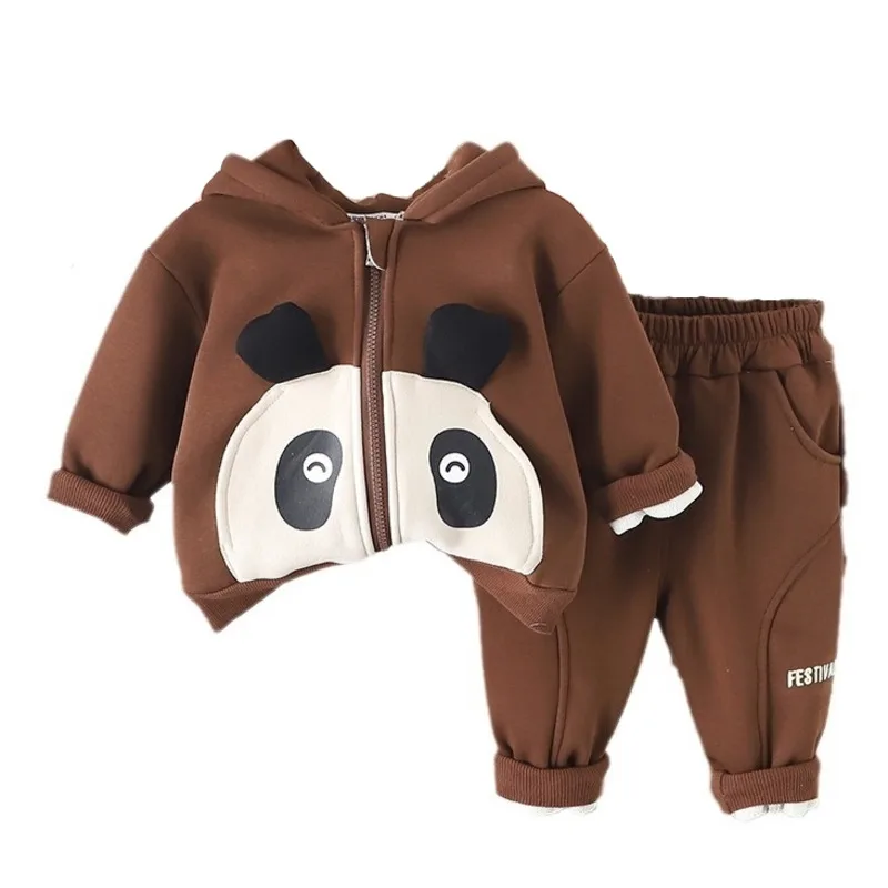 

New Winter Baby Clothes Suit Children Boys Girls Thick Warm Hooded Jacket Pants 2Pcs/Sets Toddler Casual Costume Kids Tracksuits