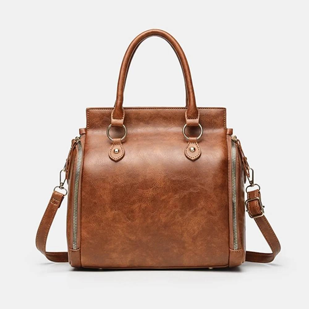 

Вместительная женская сумка-тоут через плечо из искусственной кожи с множеством отделений, легкая многослойная сумка для покупок