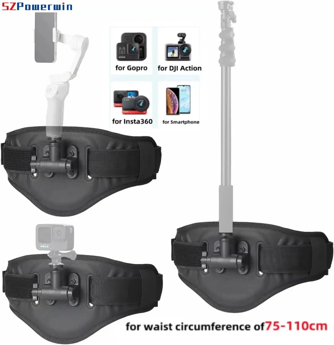 Waist Belt Mount Strap + Adjustable Selfie Stick For Insta360/GoPro/DJI Replacement Panoramic Sports Camera Accessories
