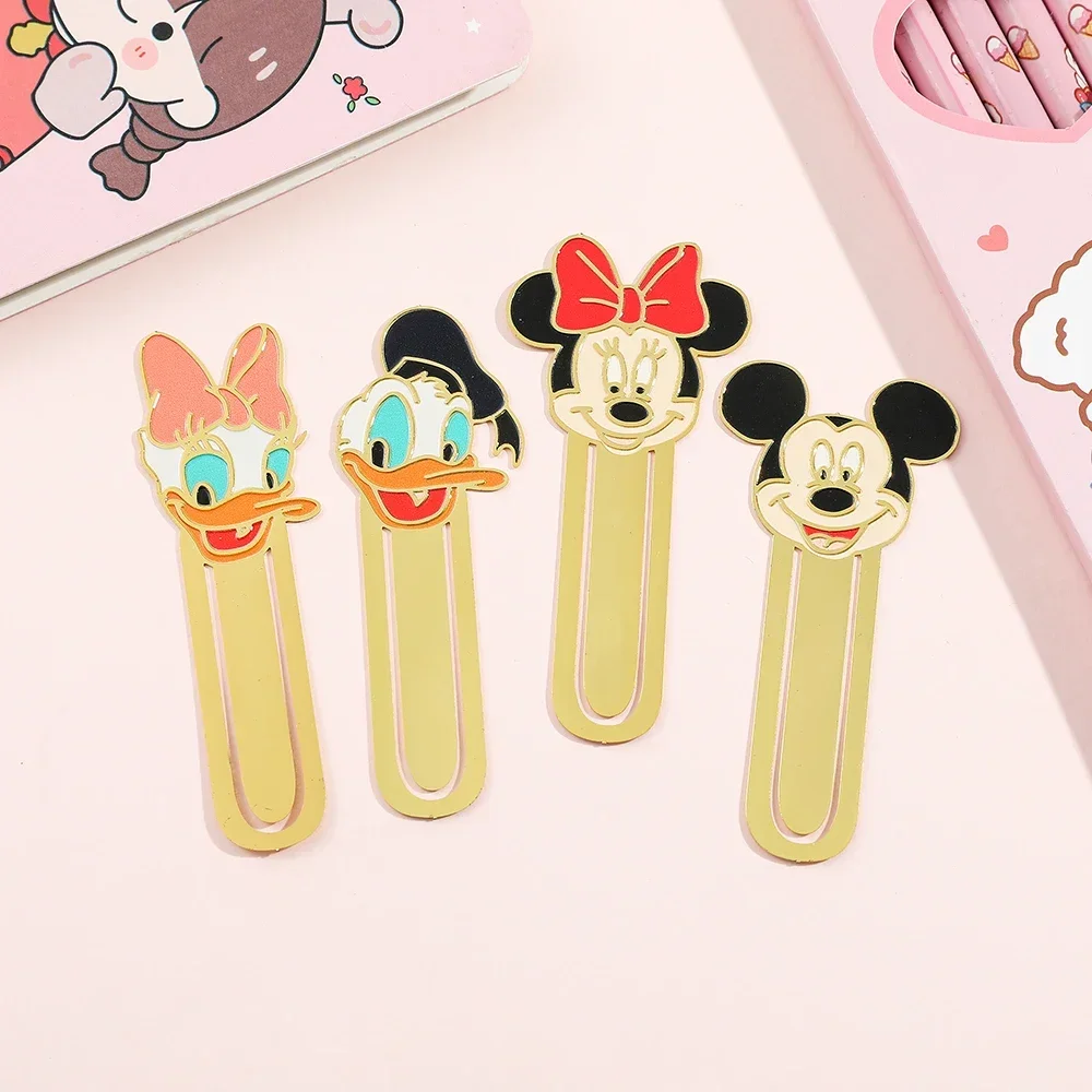 Cute Mickey & Minnie Donald Duck Bookmark Anime Cartoon Metal Book Page Marker for Bookworm Girls Boys Collect Souvenir Gifts