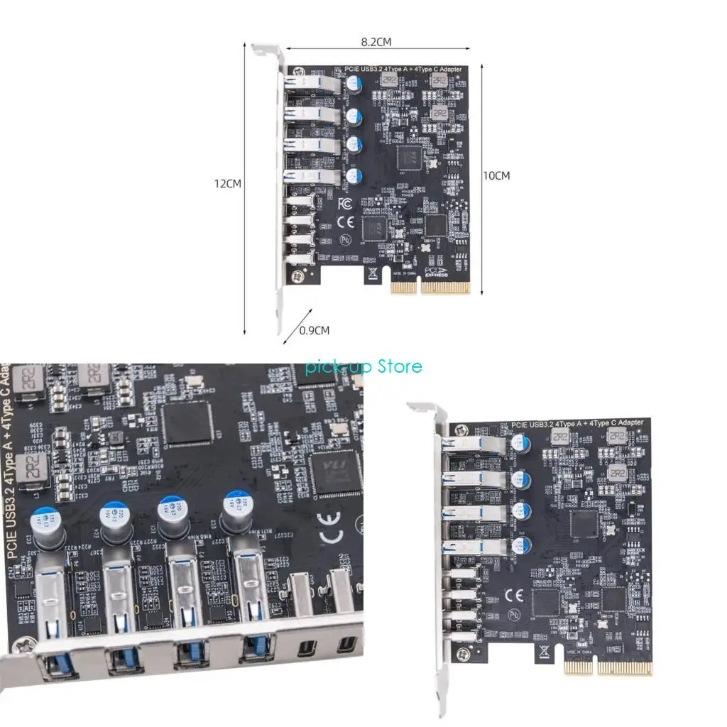 

Q5WA USB3.2 GEN2 8PORT ADAPTER CARD 8PORT USB CARD с интерфейсами 4USB и 4TYPE C для усиления подключения