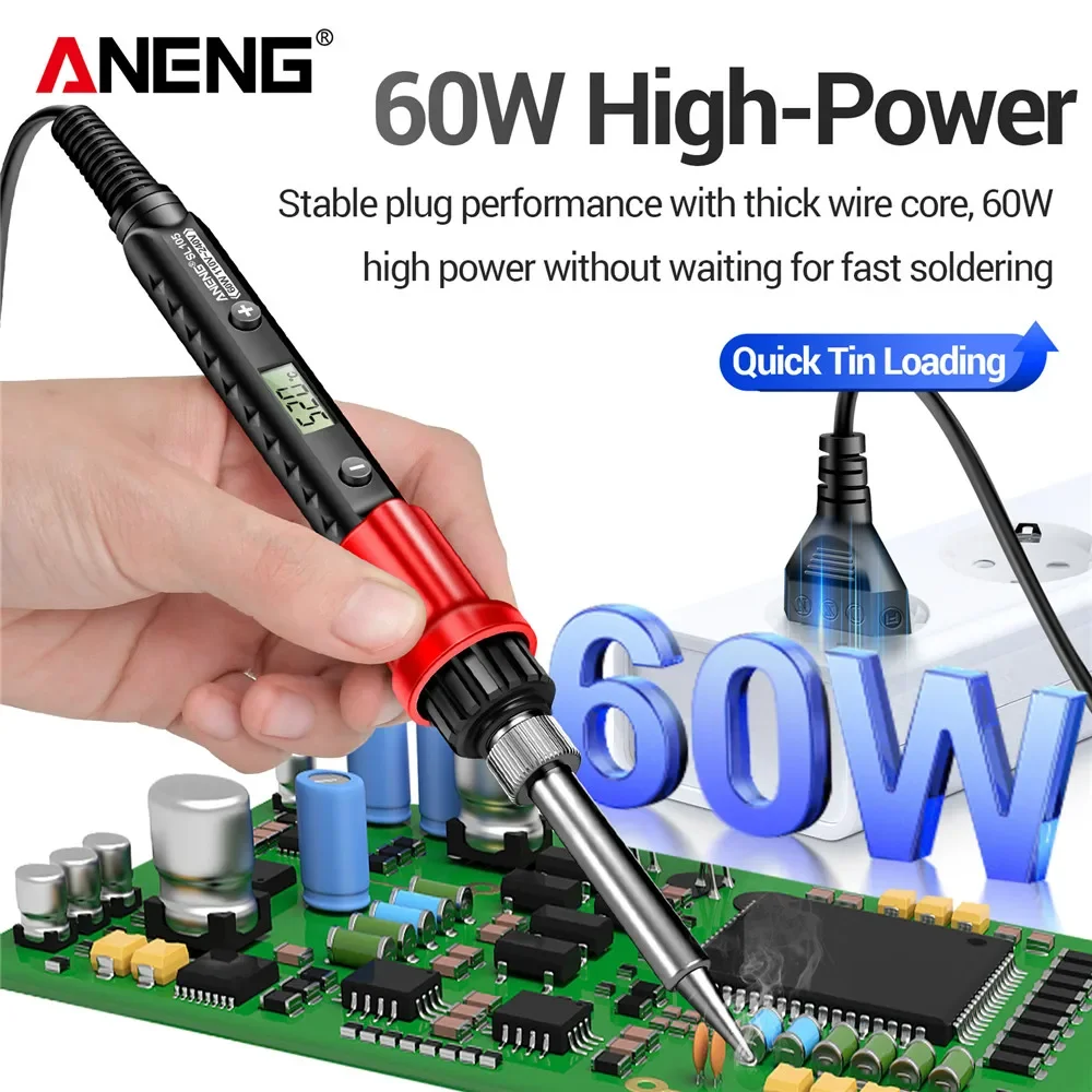 ANENG SL105 Electric Soldering Iron Kit Professional Digital Display Adjustable Temperature Portable Welding Solder Repair Tools