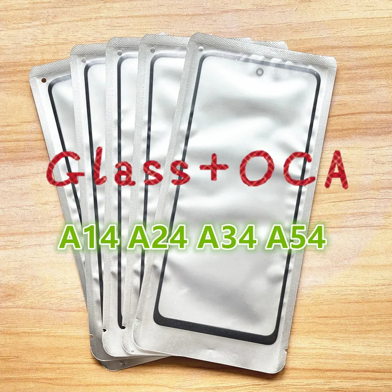 5Pcs/Lot For Samsung A14 A24 A34 A54 Touch Screen Front and outer glass lens replacement